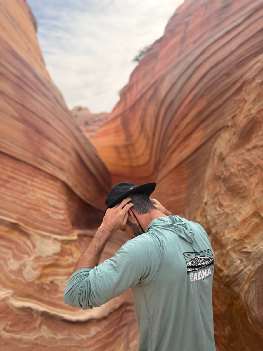 Light beams in a desert slot canyon