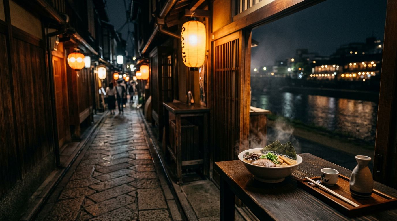 Pontocho Sake Bars and Late Ramen in Kyoto