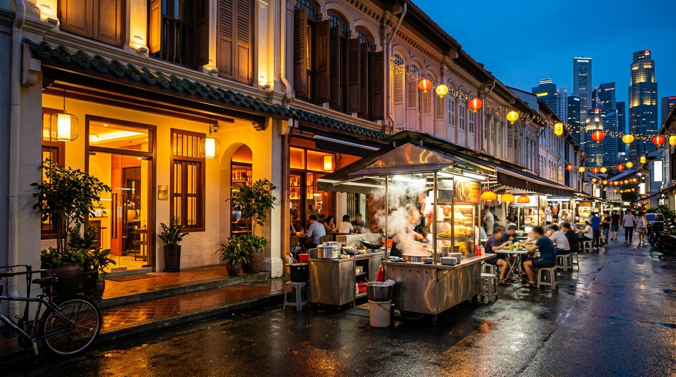 Singapore Hotels Near Hawker Food and Late Drinks